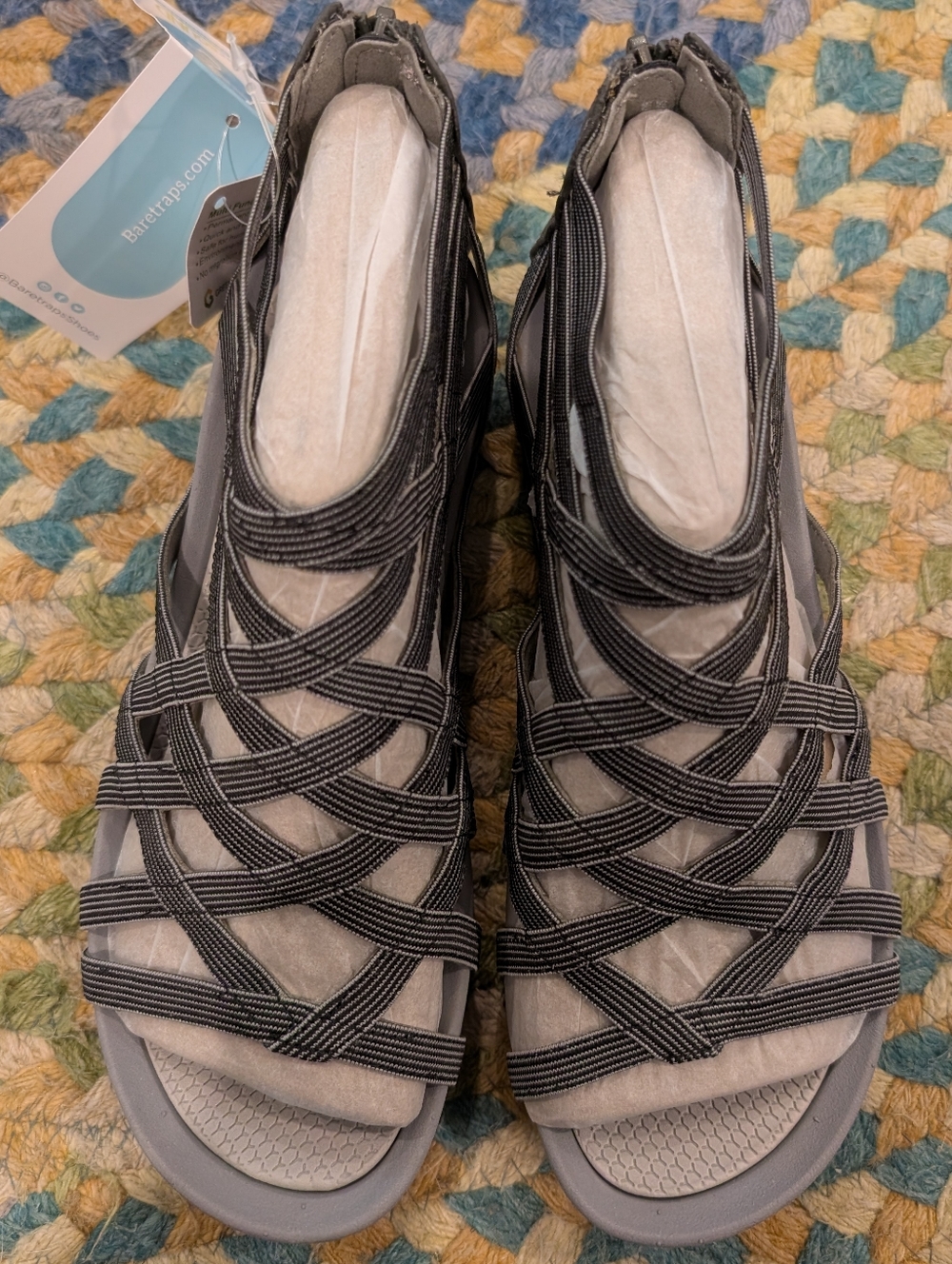 Baretraps Women’s Gray Strappy Comfort Sandals